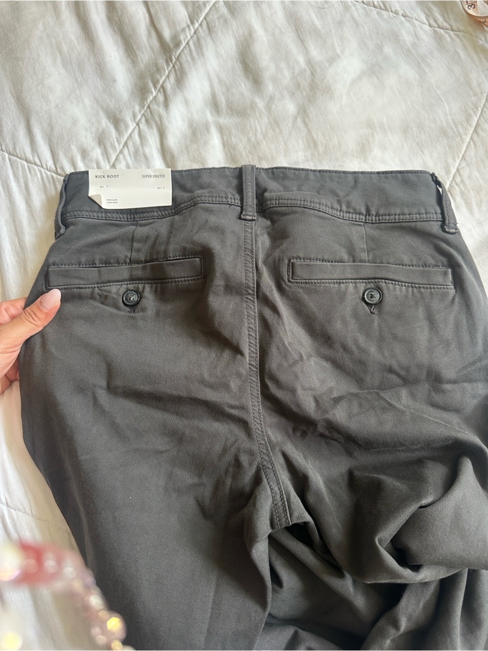 American Eagle kick boot low rise grey pants - Picture 4 of 4